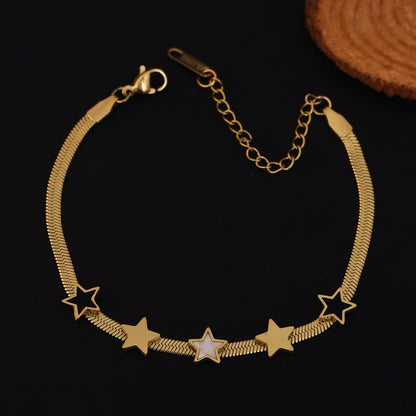 Star Snake Chain Bracelet Gold Plated – Single Layer, Anti-Tarnish, Waterproof(GOLD)