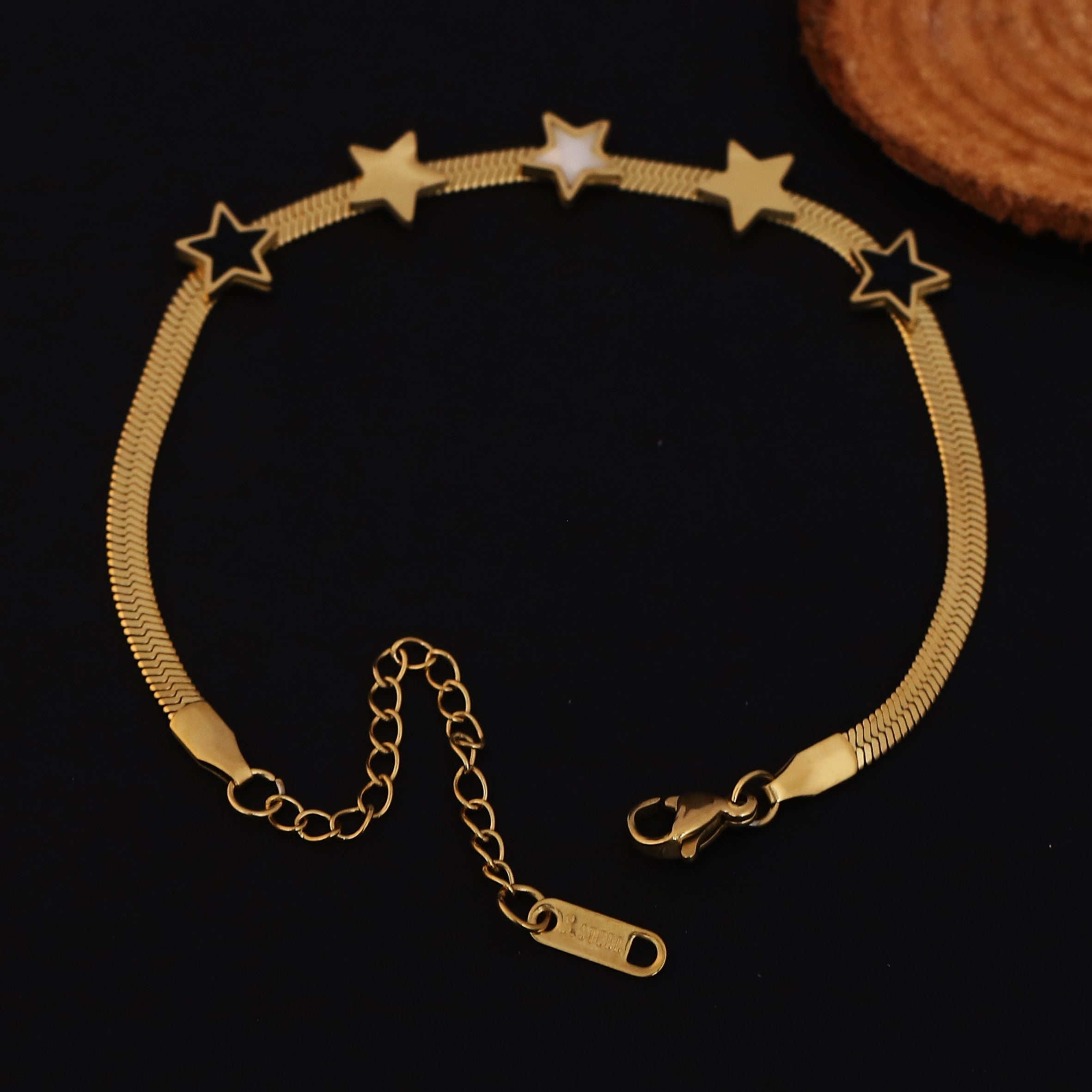 Star Snake Chain Bracelet Gold Plated – Single Layer, Anti-Tarnish, Waterproof(GOLD)