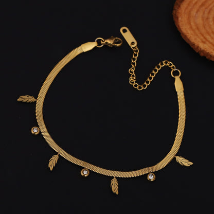 Boho Charm Chain Bracelet Gold Plated – Single Layer, Anti-Tarnish, Waterproof, Minimalist Style (GOLD)