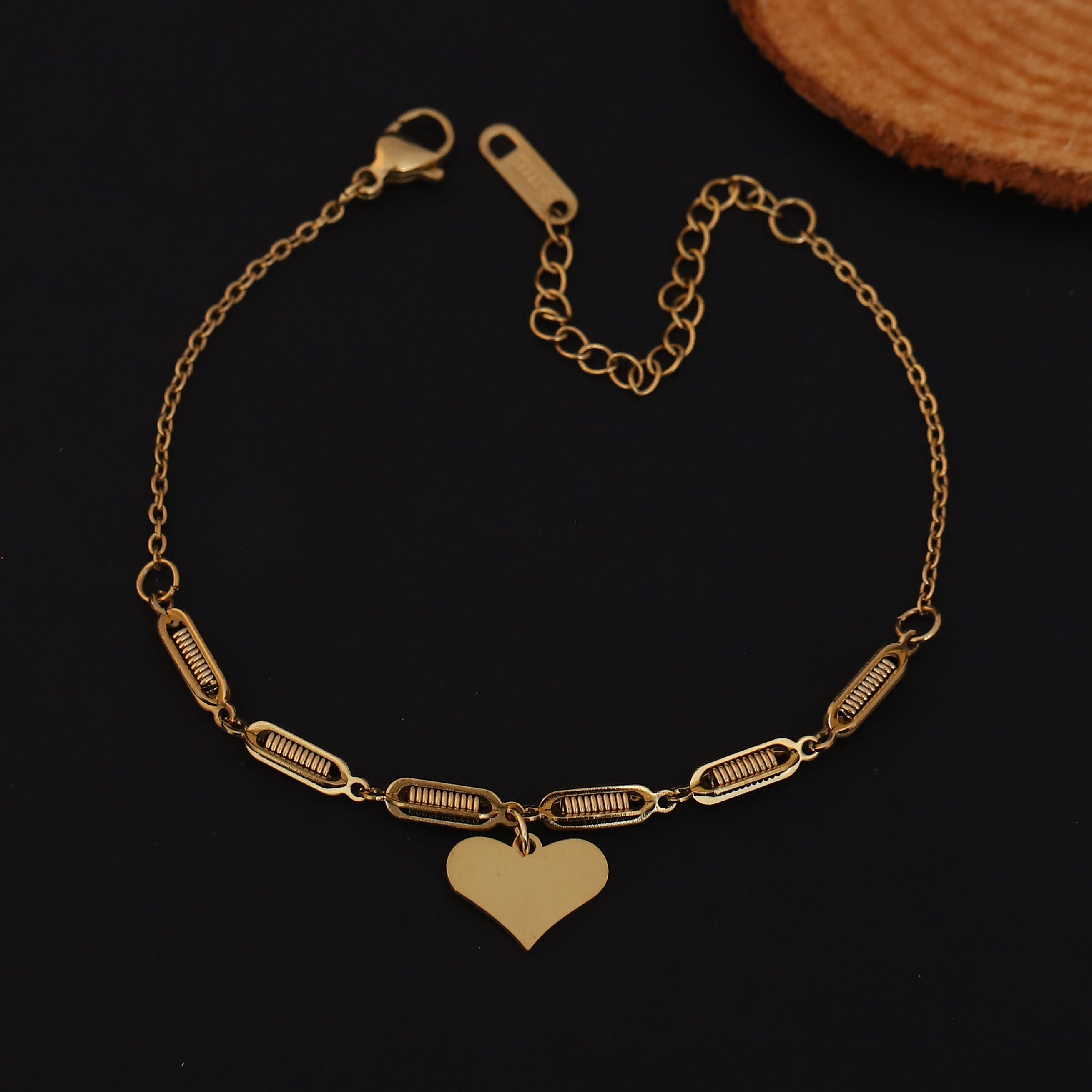 Heart Chain Bracelet Gold Plated – Single Layer, Anti-Tarnish, Waterproof(GOLD)