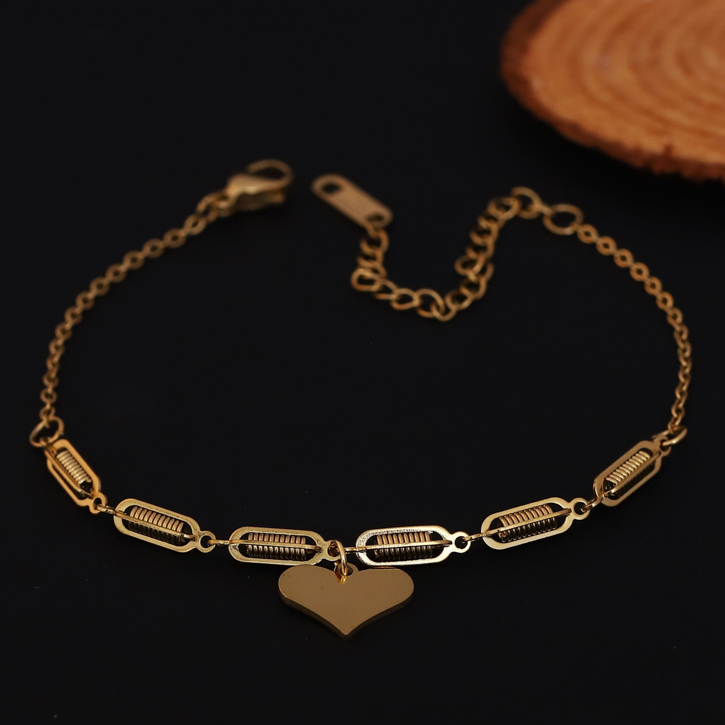 Heart Chain Bracelet Gold Plated – Single Layer, Anti-Tarnish, Waterproof(GOLD)