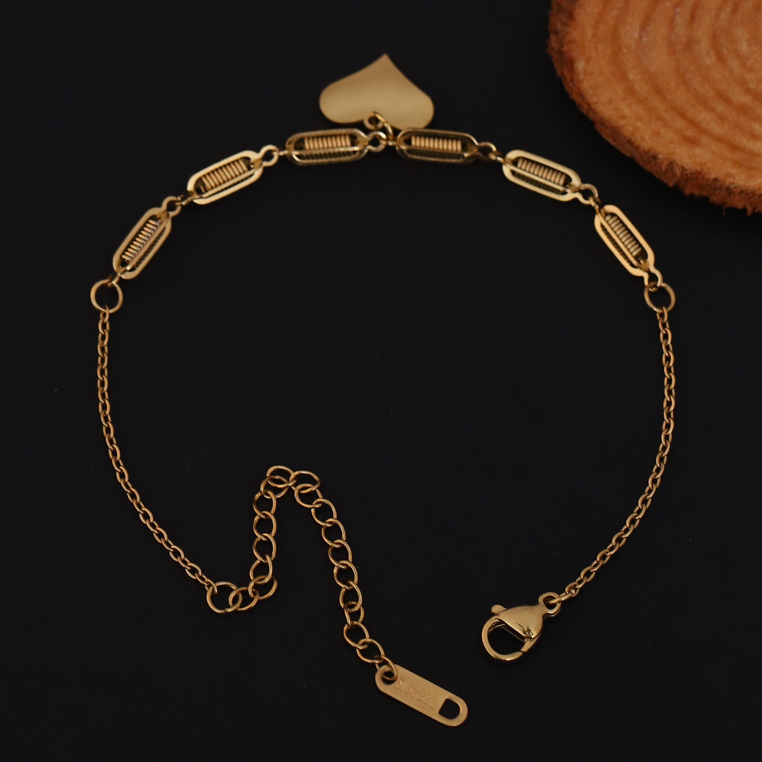 Heart Chain Bracelet Gold Plated – Single Layer, Anti-Tarnish, Waterproof(GOLD)