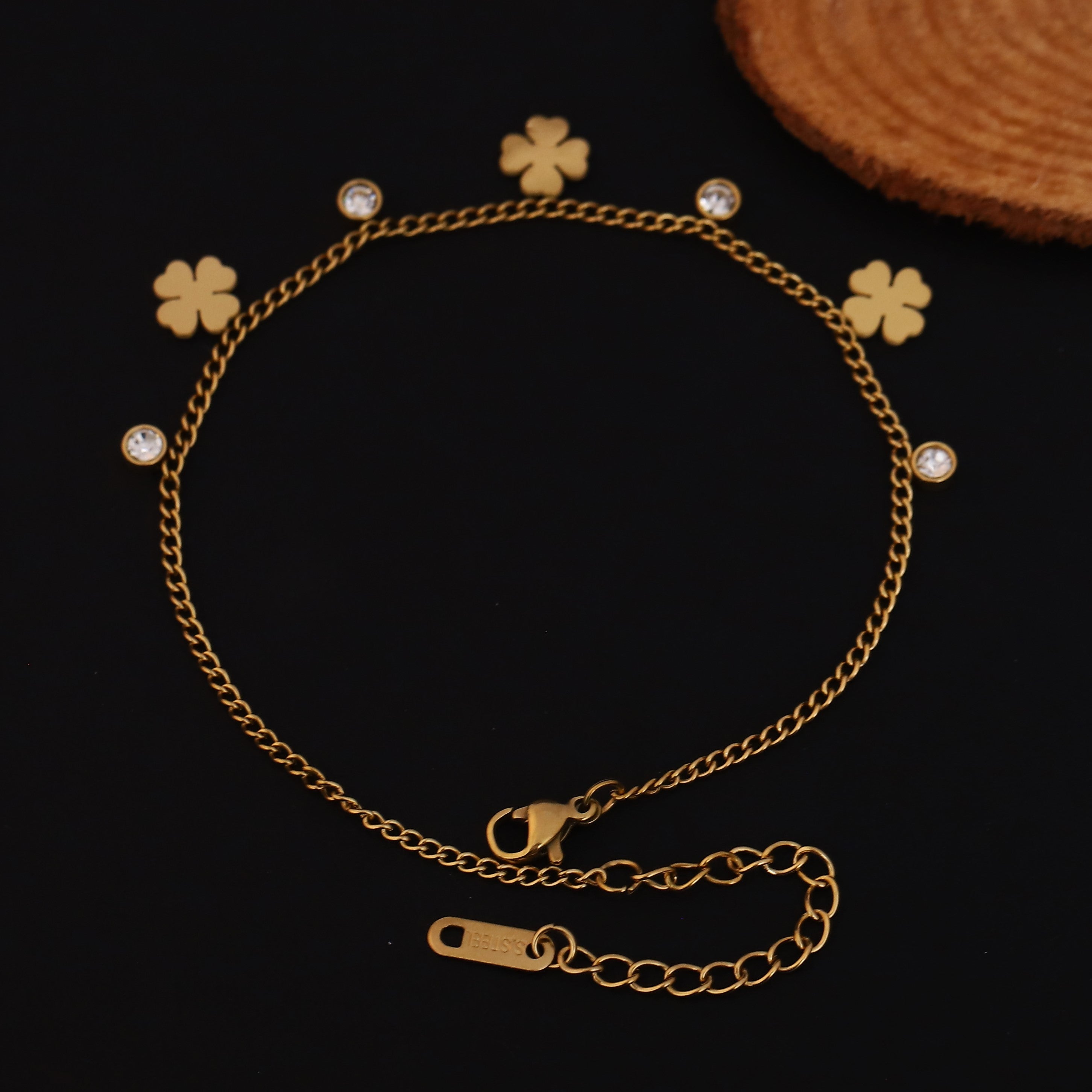 Flower Snack Chain Bracelet Gold Plated – Single Layer, Anti-Tarnish, Waterproof, Minimalist Style (GOLD)