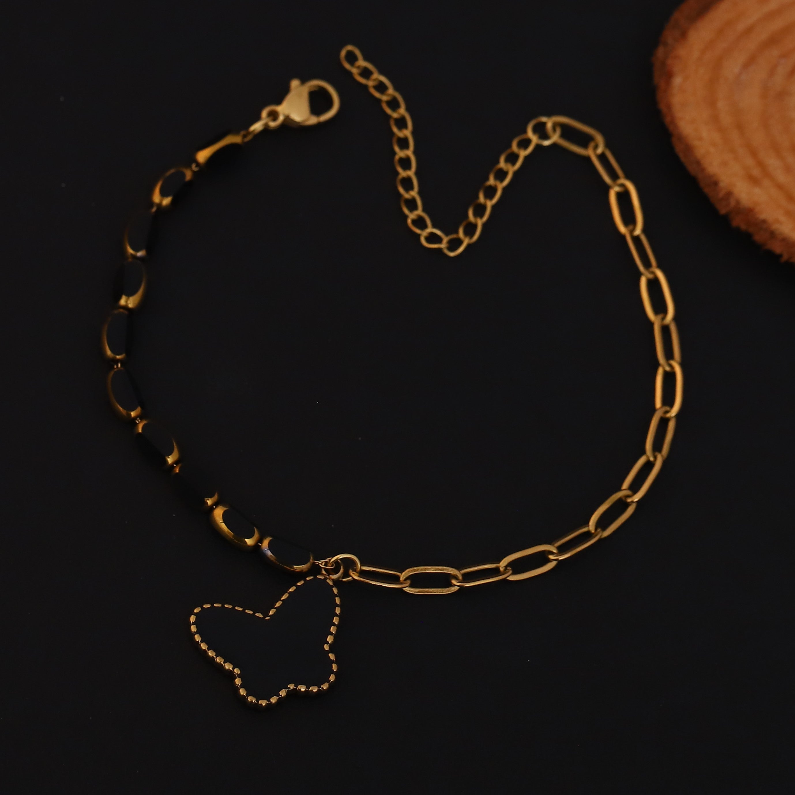 Butterfly Charms Chain Bracelet Gold Plated – Single Layer, Anti-Tarnish, Waterproof (GOLD)