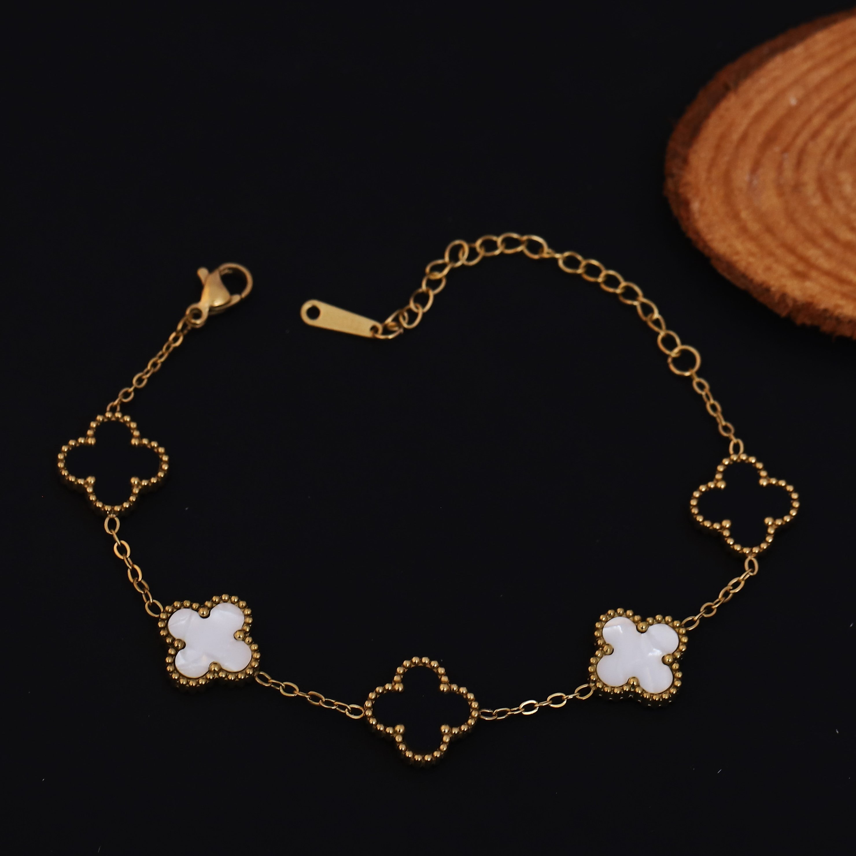 Flower Charm Multicolor Chain Bracelet Gold Plated – Single Layer, Anti-Tarnish, Waterproof, Minimalist Style (GOLD) (Copy)