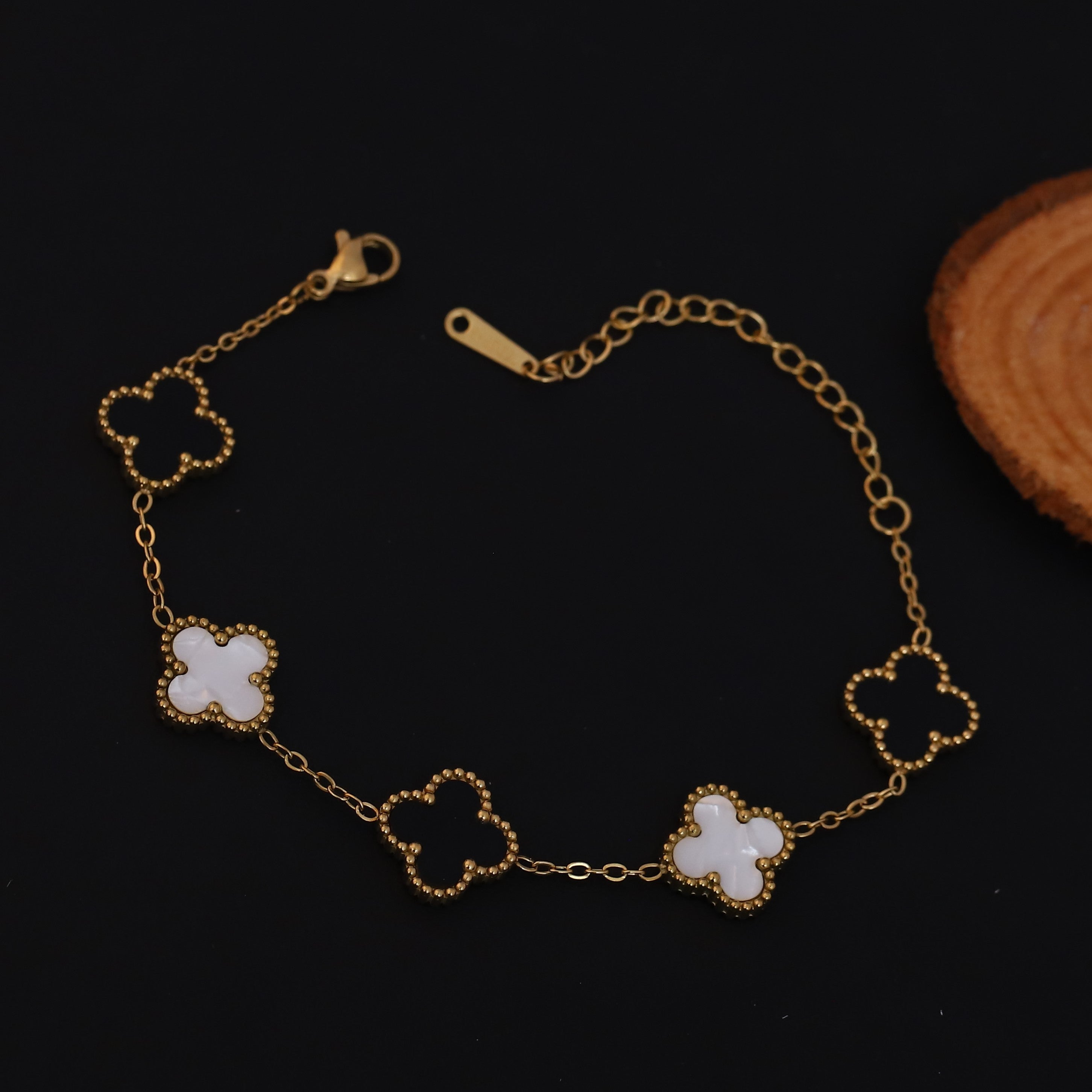 Flower Charm Multicolor Chain Bracelet Gold Plated – Single Layer, Anti-Tarnish, Waterproof, Minimalist Style (GOLD) (Copy)