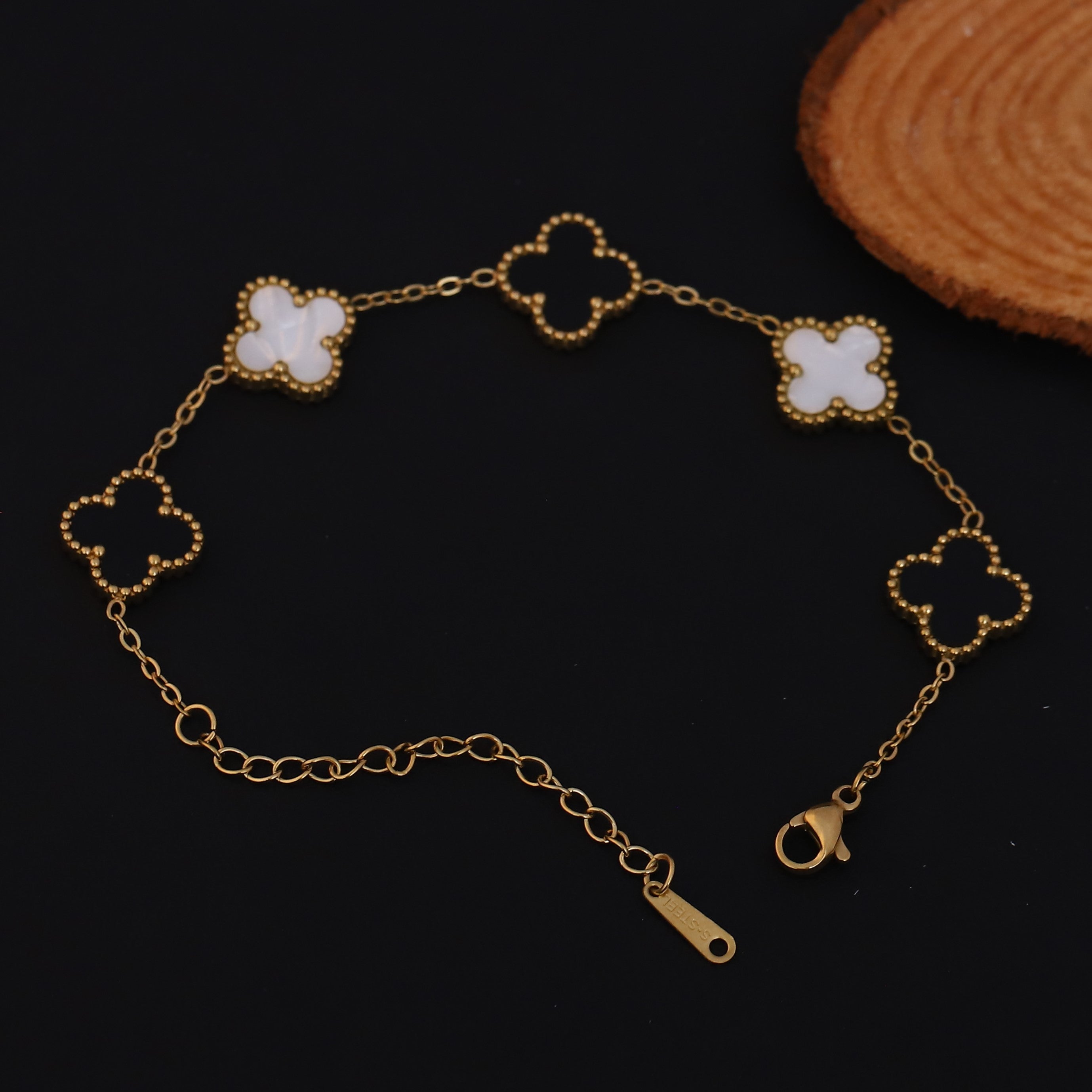 Flower Charm Multicolor Chain Bracelet Gold Plated – Single Layer, Anti-Tarnish, Waterproof, Minimalist Style (GOLD) (Copy)