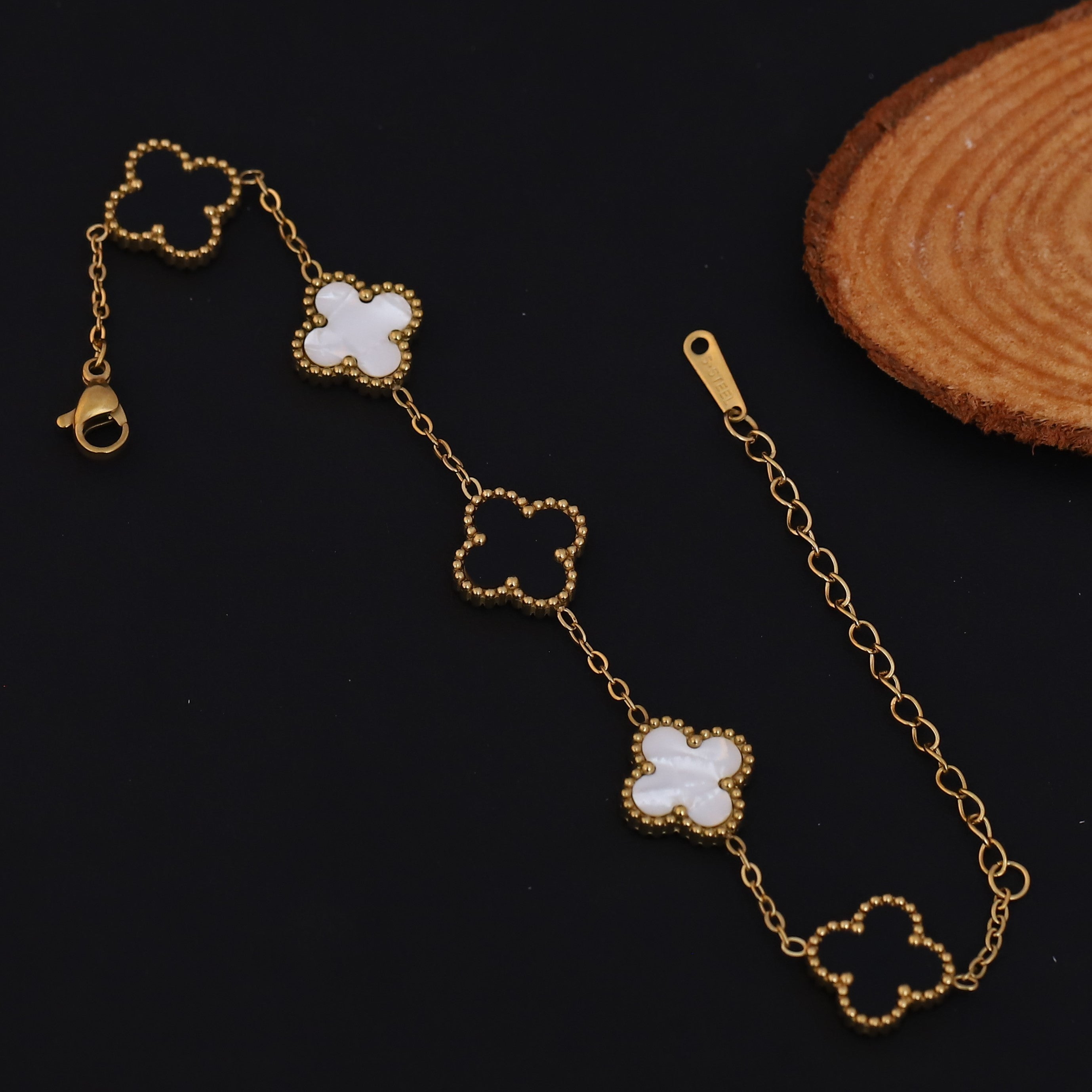 Flower Charm Multicolor Chain Bracelet Gold Plated – Single Layer, Anti-Tarnish, Waterproof, Minimalist Style (GOLD) (Copy)
