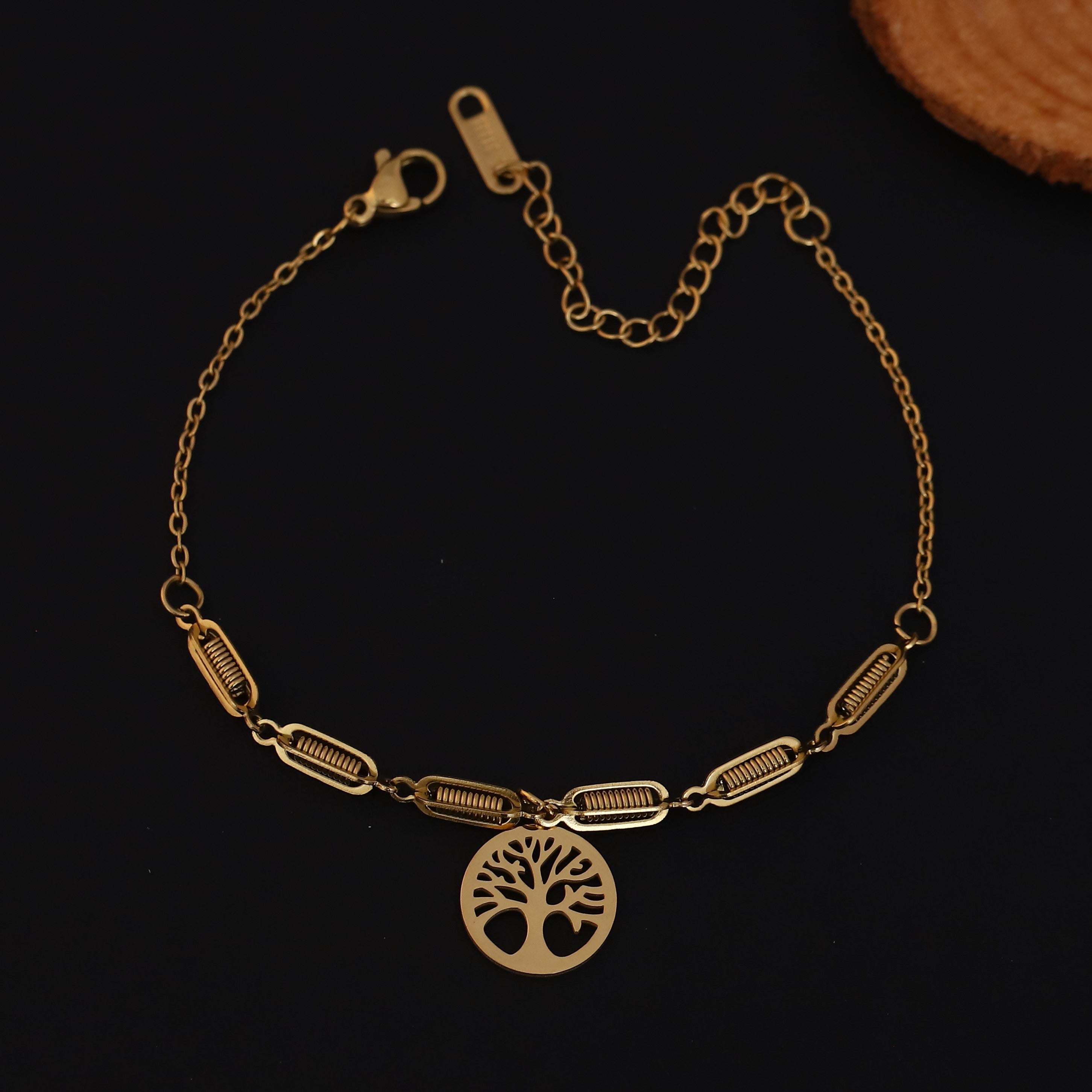 Life Tree Chain Bracelet Gold Plated – Single Layer, Anti-Tarnish, Waterproof(GOLD)