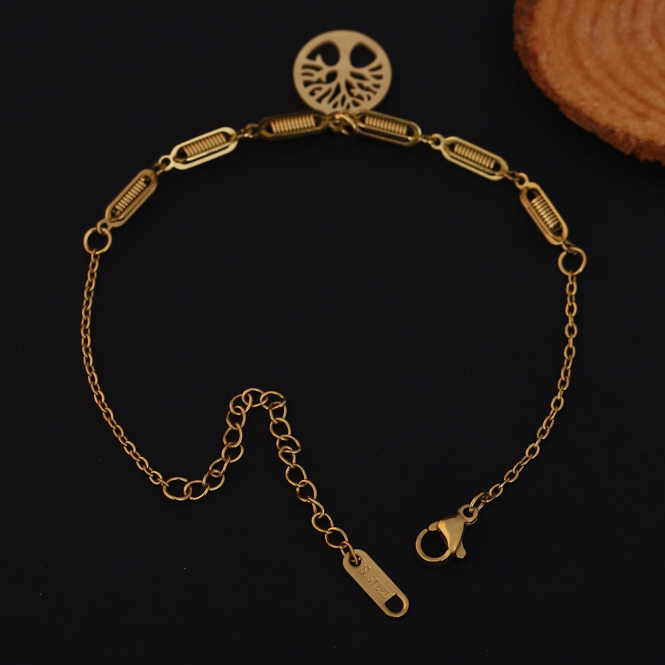 Life Tree Chain Bracelet Gold Plated – Single Layer, Anti-Tarnish, Waterproof(GOLD)
