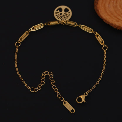 Life Tree Chain Bracelet Gold Plated – Single Layer, Anti-Tarnish, Waterproof(GOLD)
