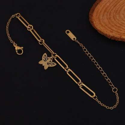 Butterfly Chain Bracelet Gold Plated – Single Layer, Anti-Tarnish, Waterproof(GOLD)