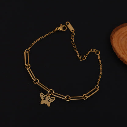 Butterfly Chain Bracelet Gold Plated – Single Layer, Anti-Tarnish, Waterproof(GOLD)