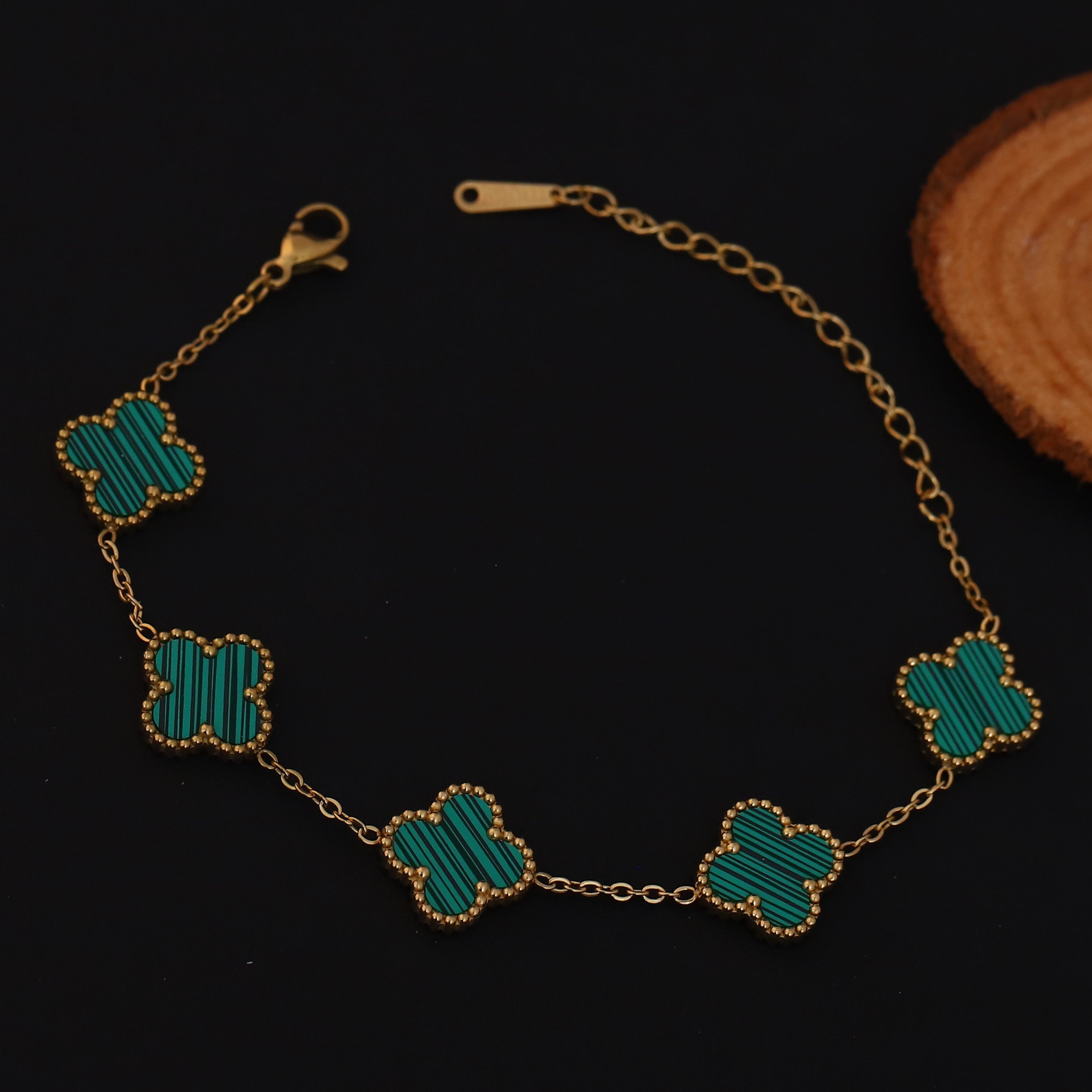 Flower Charm Multicolor Chain Bracelet Gold Plated – Single Layer, Anti-Tarnish, Waterproof, Minimalist Style (GOLD)