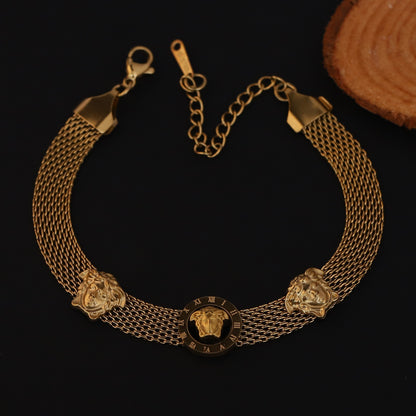 Honey Comb Chain Bracelet Gold Plated – Single Layer, Anti-Tarnish, Waterproof (GOLD)