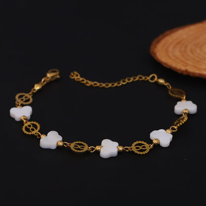 Butterfly Charms Chain Bracelet Gold Plated – Single Layer, Anti-Tarnish, Waterproof (GOLD)
