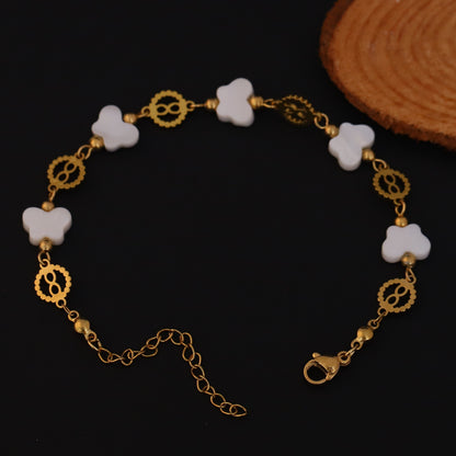 Butterfly Charms Chain Bracelet Gold Plated – Single Layer, Anti-Tarnish, Waterproof (GOLD)