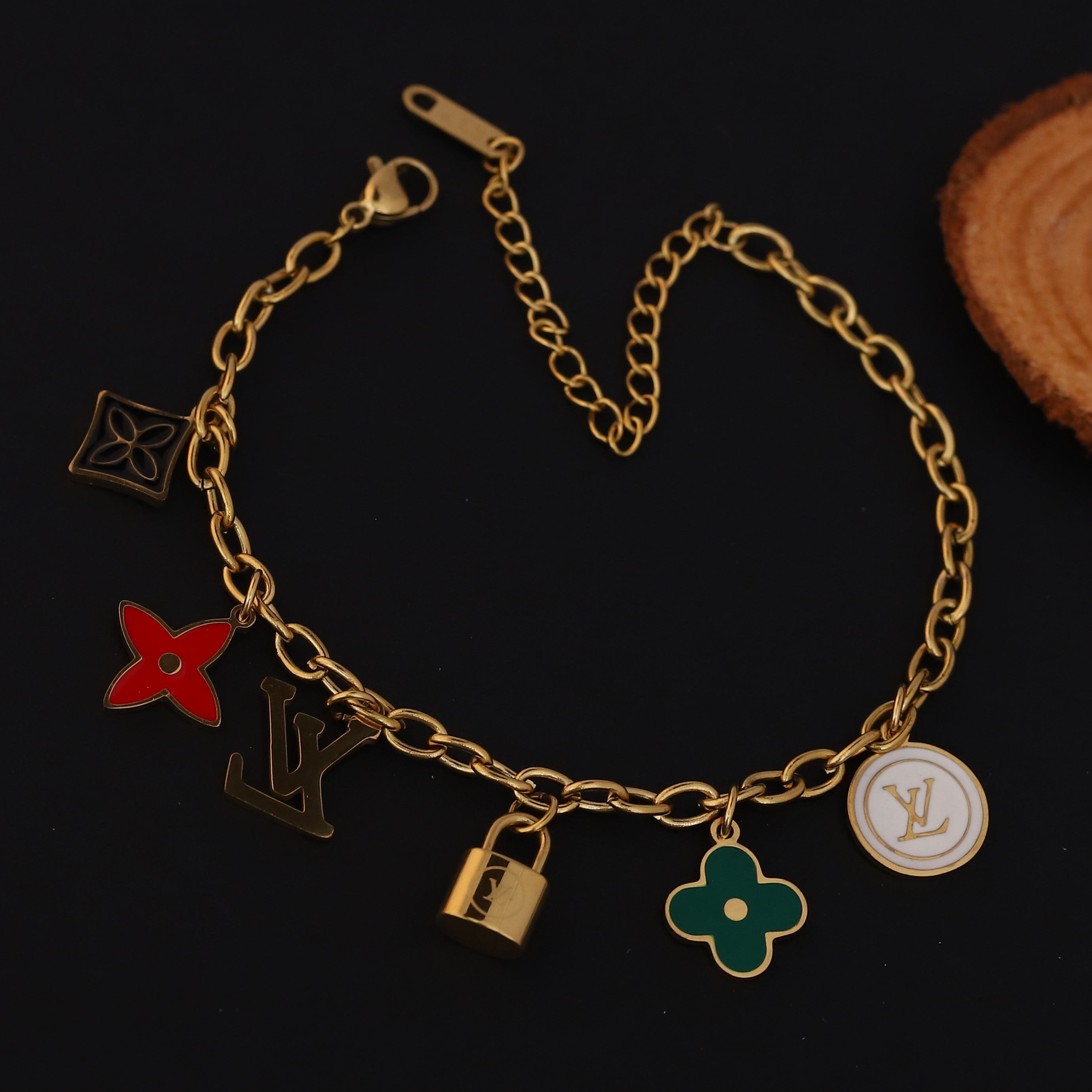 Charms Chain Bracelet Gold Plated – Single Layer, Anti-Tarnish, Waterproof, Minimalist Style (GOLD)