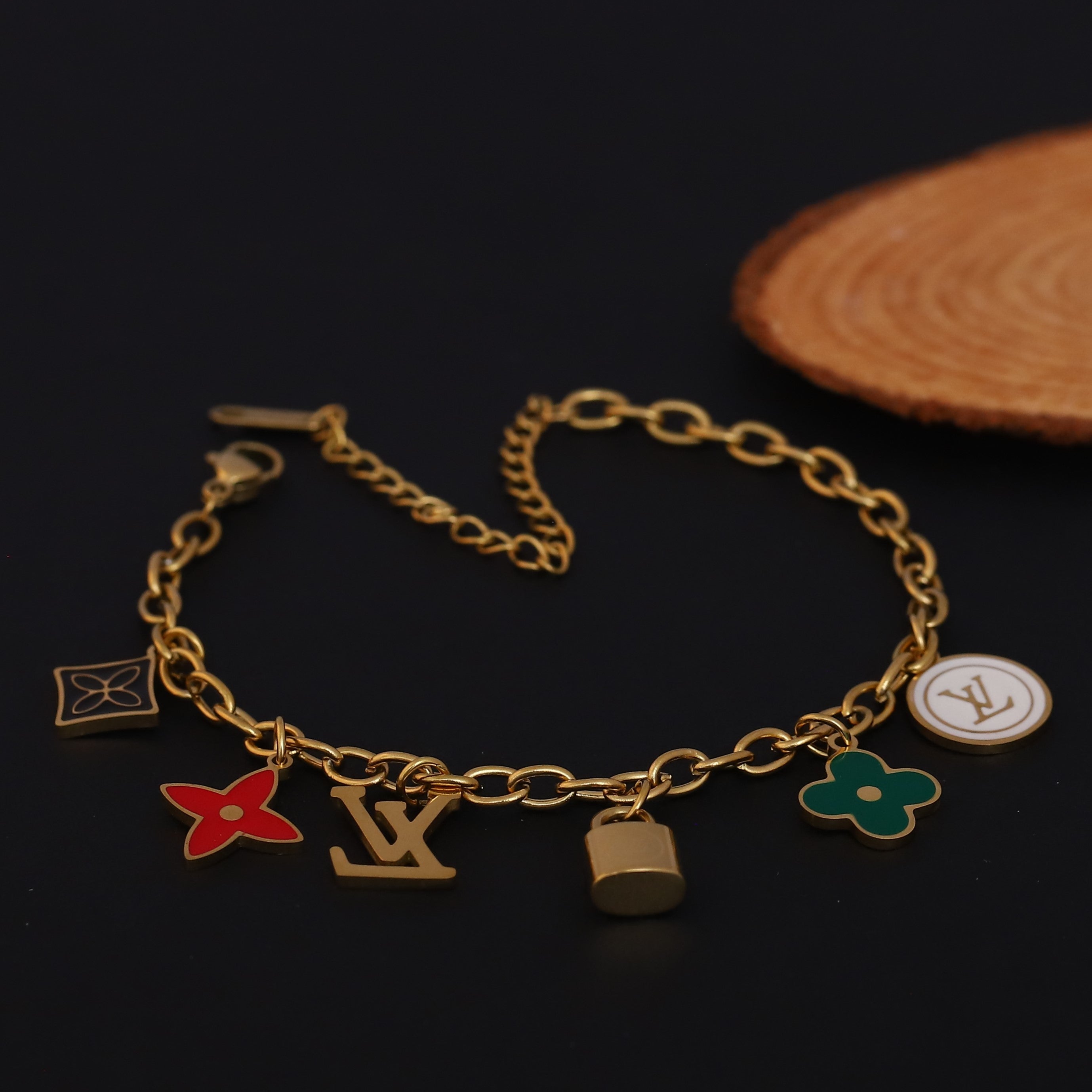 Charms Chain Bracelet Gold Plated – Single Layer, Anti-Tarnish, Waterproof, Minimalist Style (GOLD)