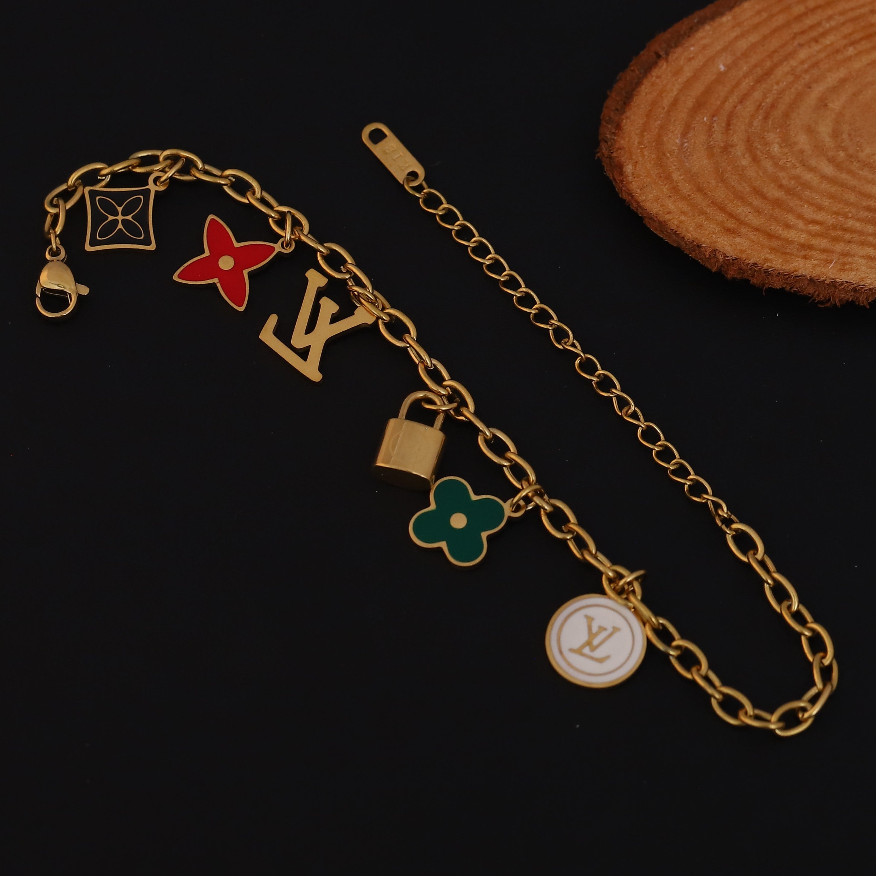 Charms Chain Bracelet Gold Plated – Single Layer, Anti-Tarnish, Waterproof, Minimalist Style (GOLD)