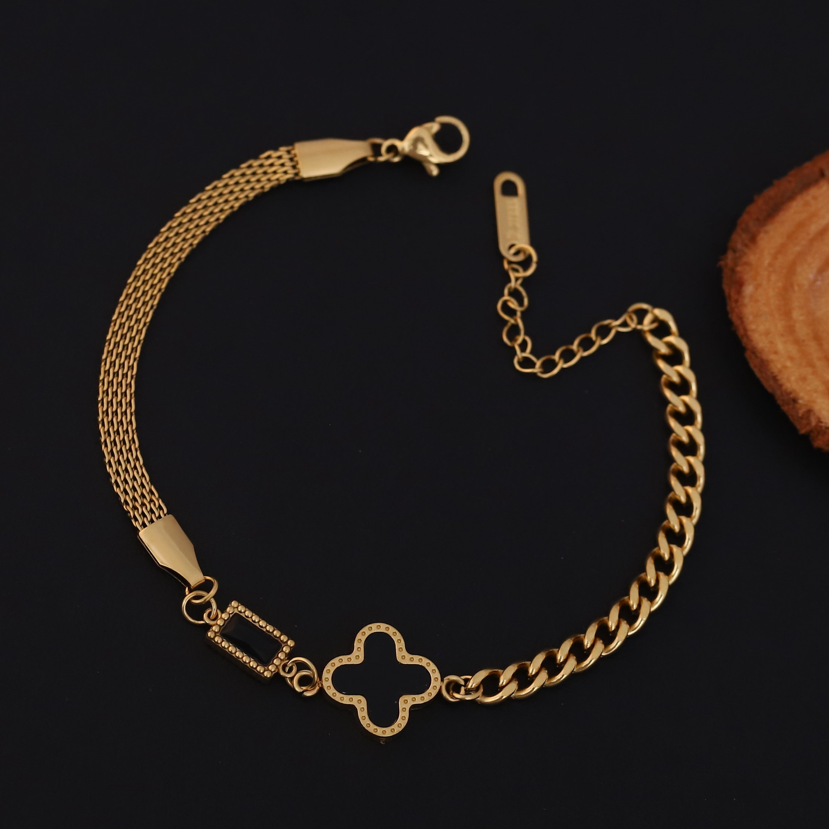 Flower Chain Bracelet Gold Plated – Single Layer, Anti-Tarnish, Waterproof, Minimalist Style (GOLD)
