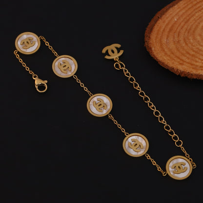 Charms Chain Bracelet Gold Plated – Single Layer, Anti-Tarnish, Waterproof, Minimalist Style (GOLD)