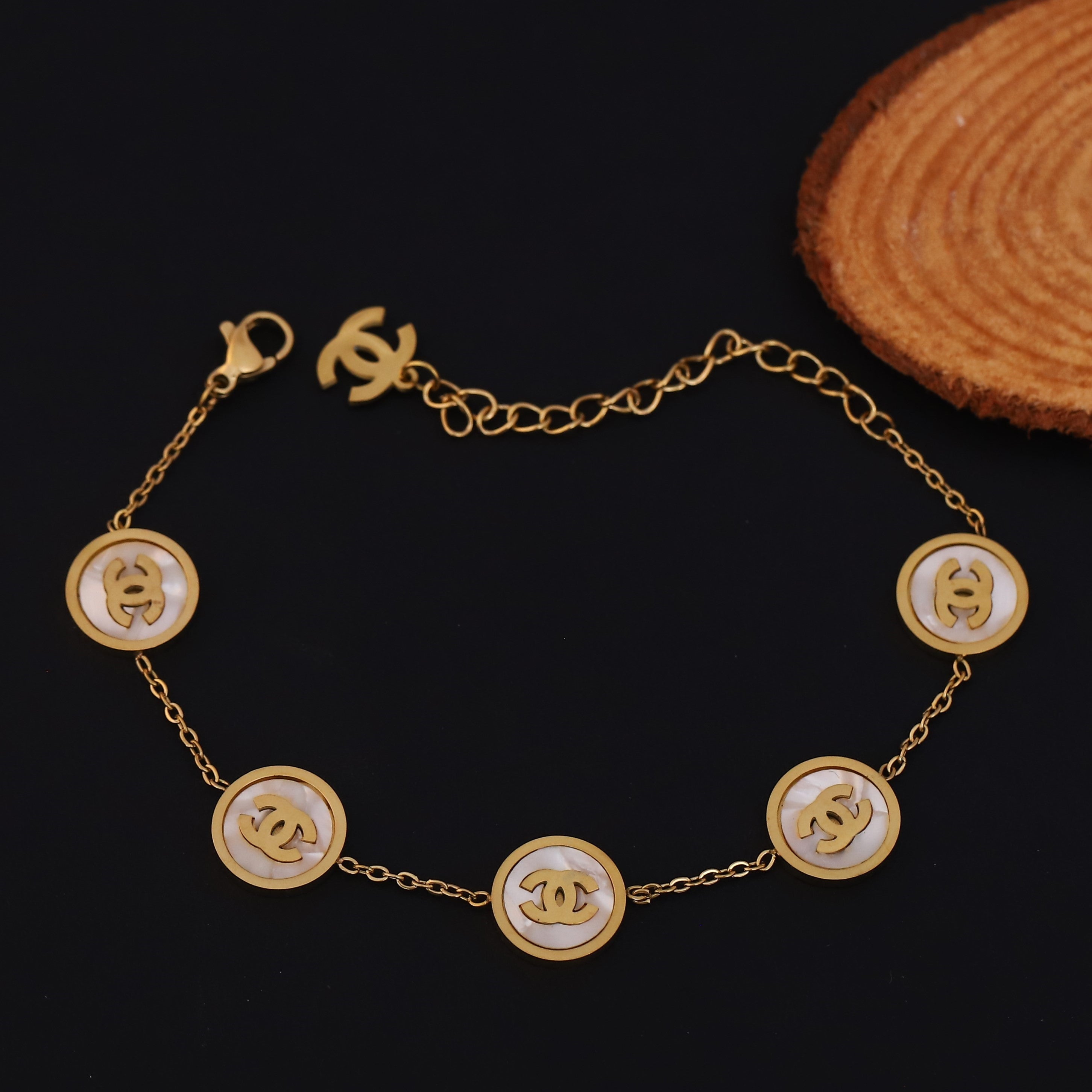 Charms Chain Bracelet Gold Plated – Single Layer, Anti-Tarnish, Waterproof, Minimalist Style (GOLD)