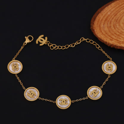Charms Chain Bracelet Gold Plated – Single Layer, Anti-Tarnish, Waterproof, Minimalist Style (GOLD)