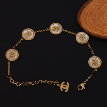 Charms Chain Bracelet Gold Plated – Single Layer, Anti-Tarnish, Waterproof, Minimalist Style (GOLD)