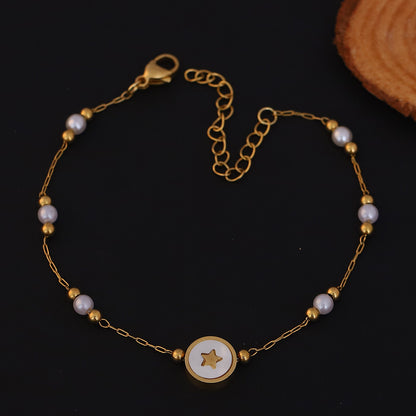 Evil Eye Chain Bracelet Gold Plated – Single Layer, Anti-Tarnish, Waterproof(GOLD)