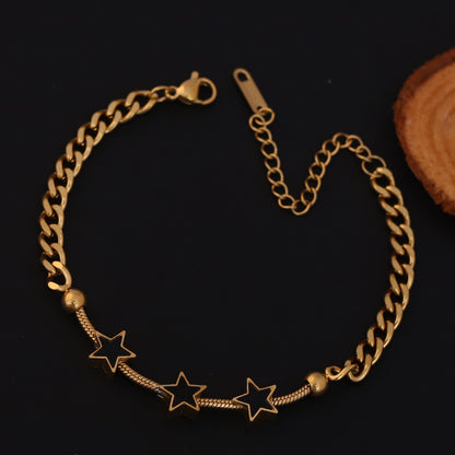 Star Chain Bracelet Gold Plated – Single Layer, Anti-Tarnish, Waterproof(GOLD)