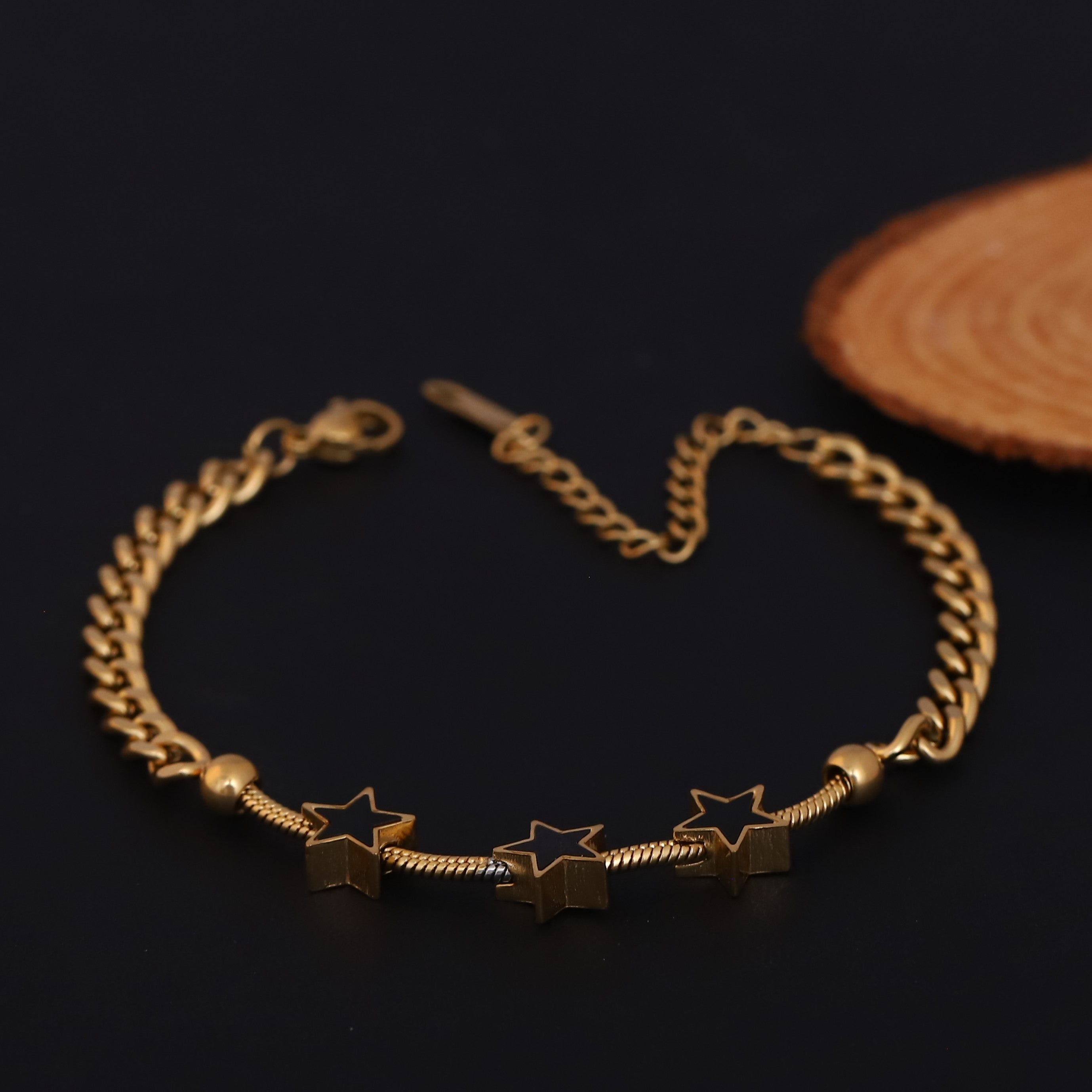 Star Chain Bracelet Gold Plated – Single Layer, Anti-Tarnish, Waterproof(GOLD)