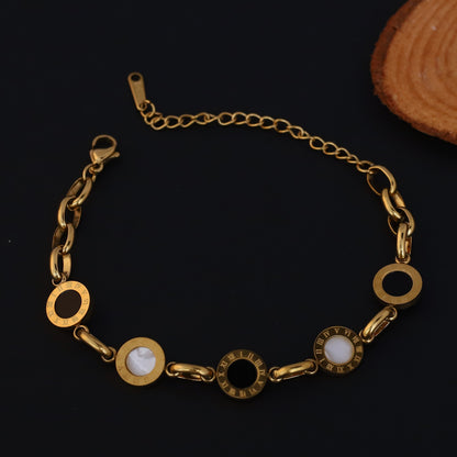 Charms Chain Bracelet Gold Plated – Single Layer, Anti-Tarnish, Waterproof, Minimalist Style (GOLD)
