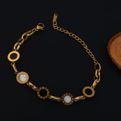 Charms Chain Bracelet Gold Plated – Single Layer, Anti-Tarnish, Waterproof, Minimalist Style (GOLD)