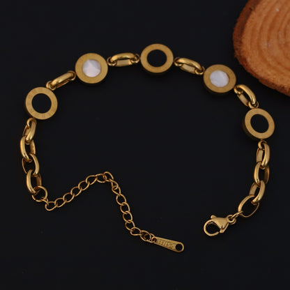Charms Chain Bracelet Gold Plated – Single Layer, Anti-Tarnish, Waterproof, Minimalist Style (GOLD)