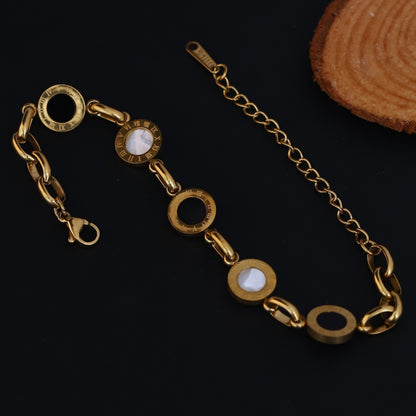 Charms Chain Bracelet Gold Plated – Single Layer, Anti-Tarnish, Waterproof, Minimalist Style (GOLD)