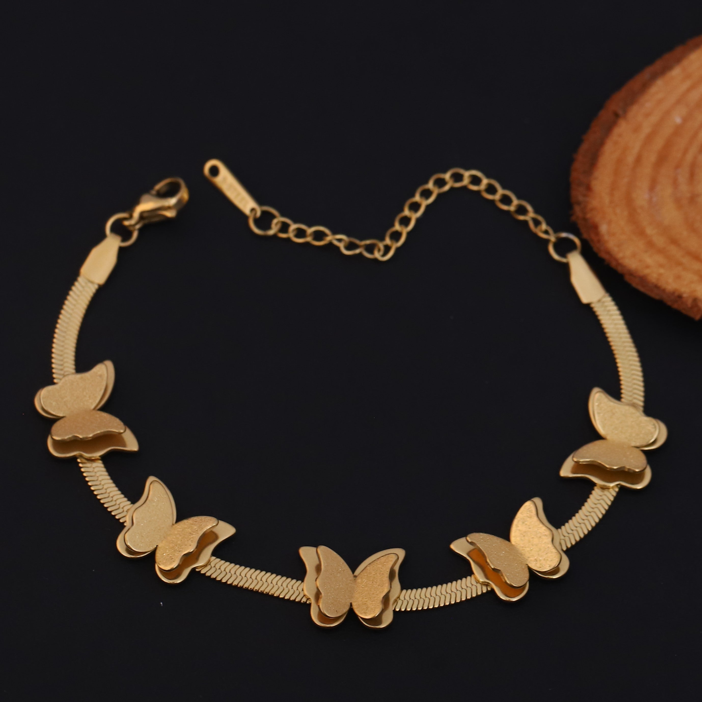 Butterfly Charms Chain Bracelet Gold Plated – Single Layer, Anti-Tarnish, Waterproof (GOLD) (Copy)