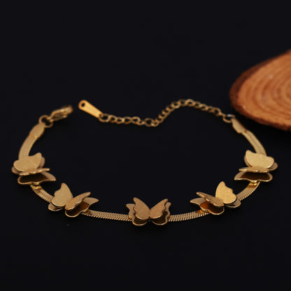 Butterfly Charms Chain Bracelet Gold Plated – Single Layer, Anti-Tarnish, Waterproof (GOLD) (Copy)