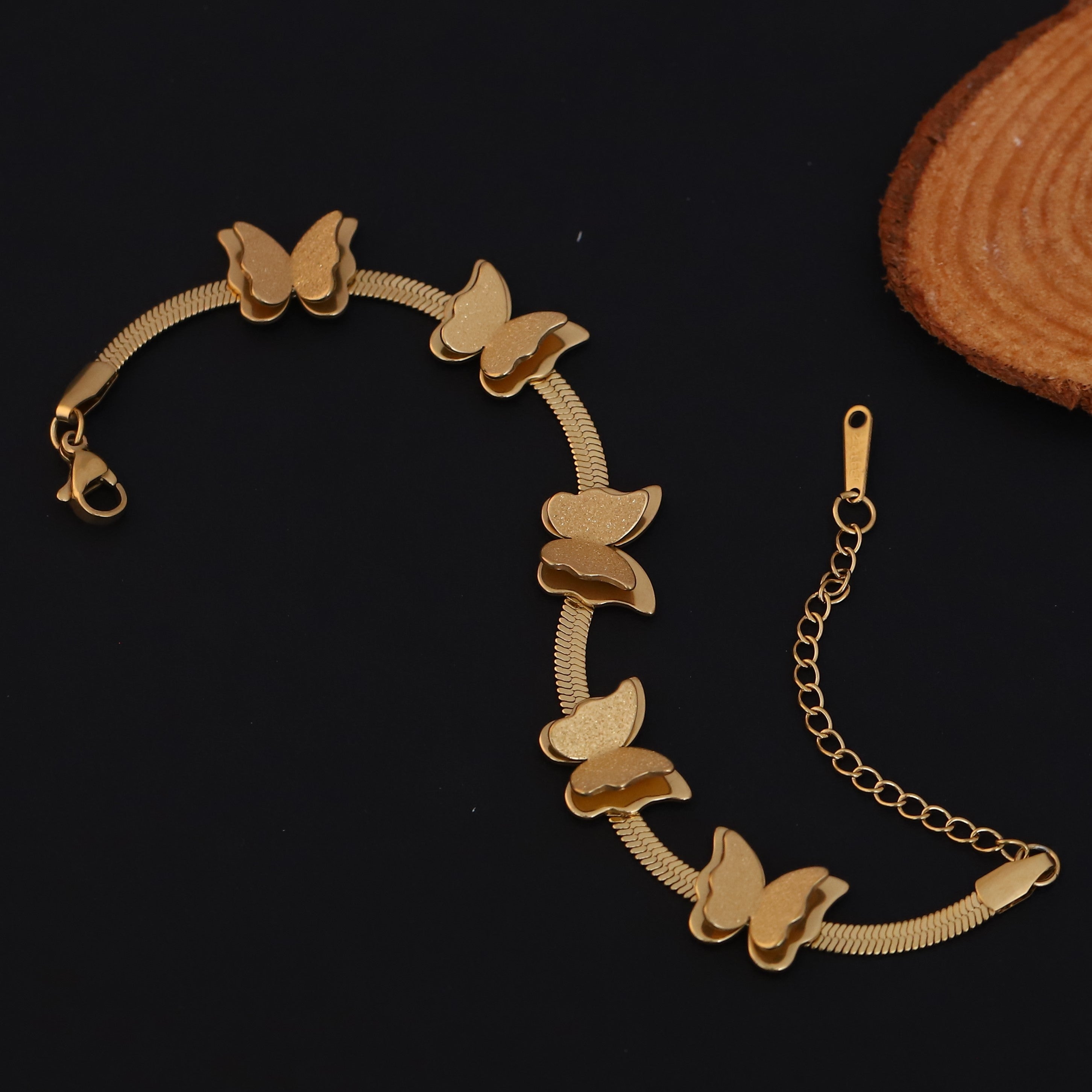 Butterfly Charms Chain Bracelet Gold Plated – Single Layer, Anti-Tarnish, Waterproof (GOLD) (Copy)