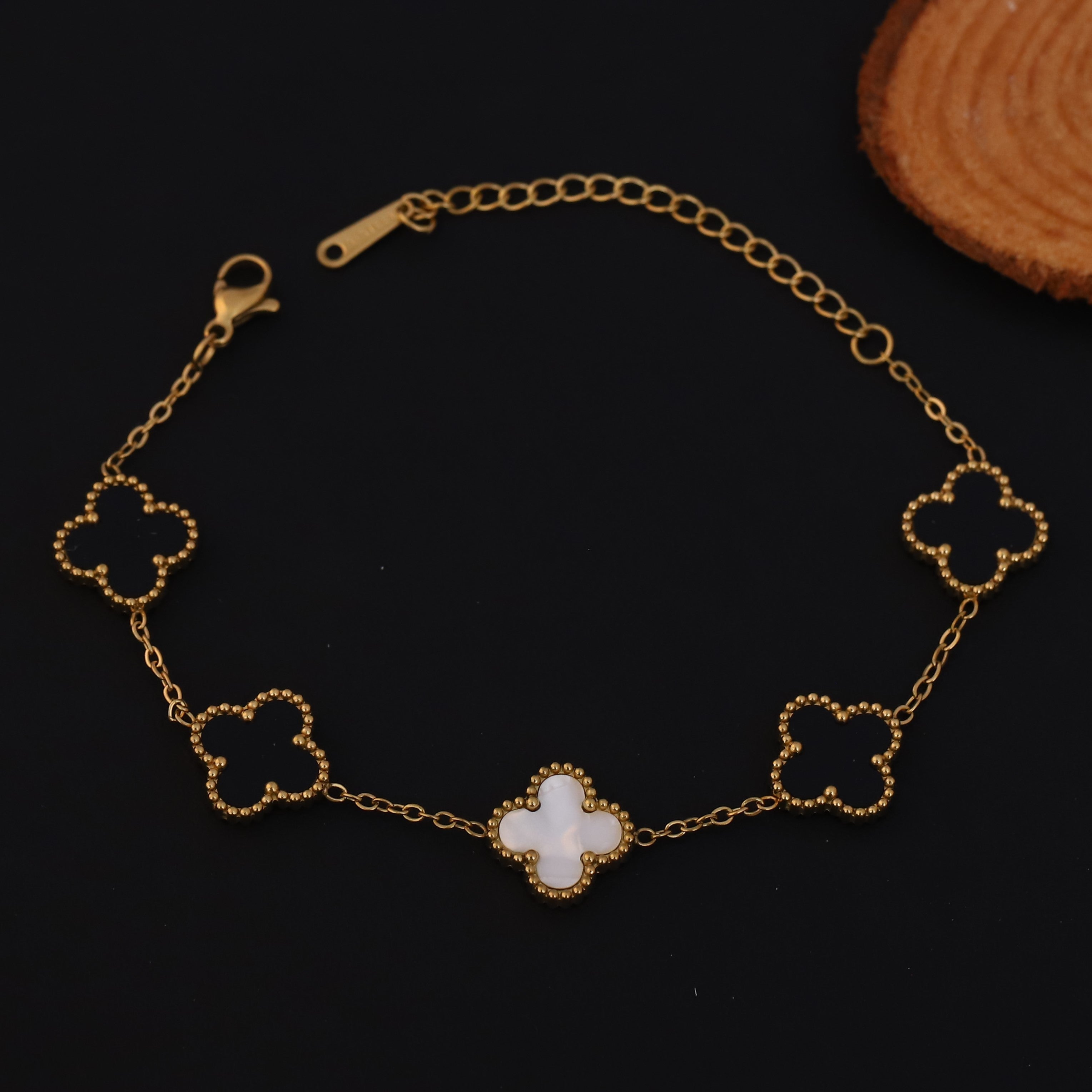 Flower Charm Multicolor Chain Bracelet Gold Plated – Single Layer, Anti-Tarnish, Waterproof, Minimalist Style (GOLD) (Copy)