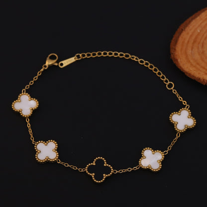Flower Charm Multicolor Chain Bracelet Gold Plated – Single Layer, Anti-Tarnish, Waterproof, Minimalist Style (GOLD) (Copy)