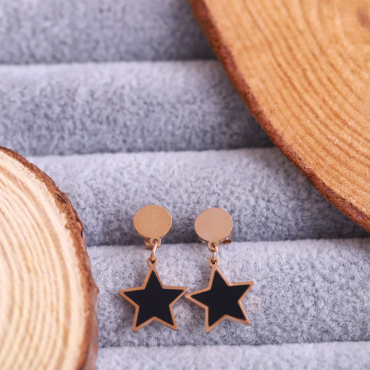Trendy Star Charm Earrings Combo – Set of 3, Gold Plated, Anti-Tarnish, Waterproof, Everyday Minimalist Jewelry (ROSE GOLD)