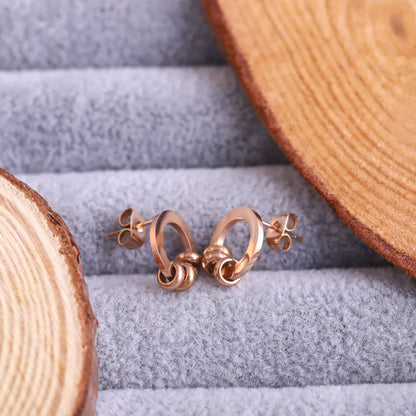 Trendy Stud Earrings – Gold Plated, Anti-Tarnish, Waterproof, Everyday Minimalist Jewelry (ROSE GOLD)