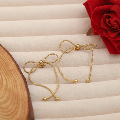 Trendy Bow Earrings – Gold Plated, Anti-Tarnish, Waterproof, Everyday Minimalist Jewelry (GOLD)