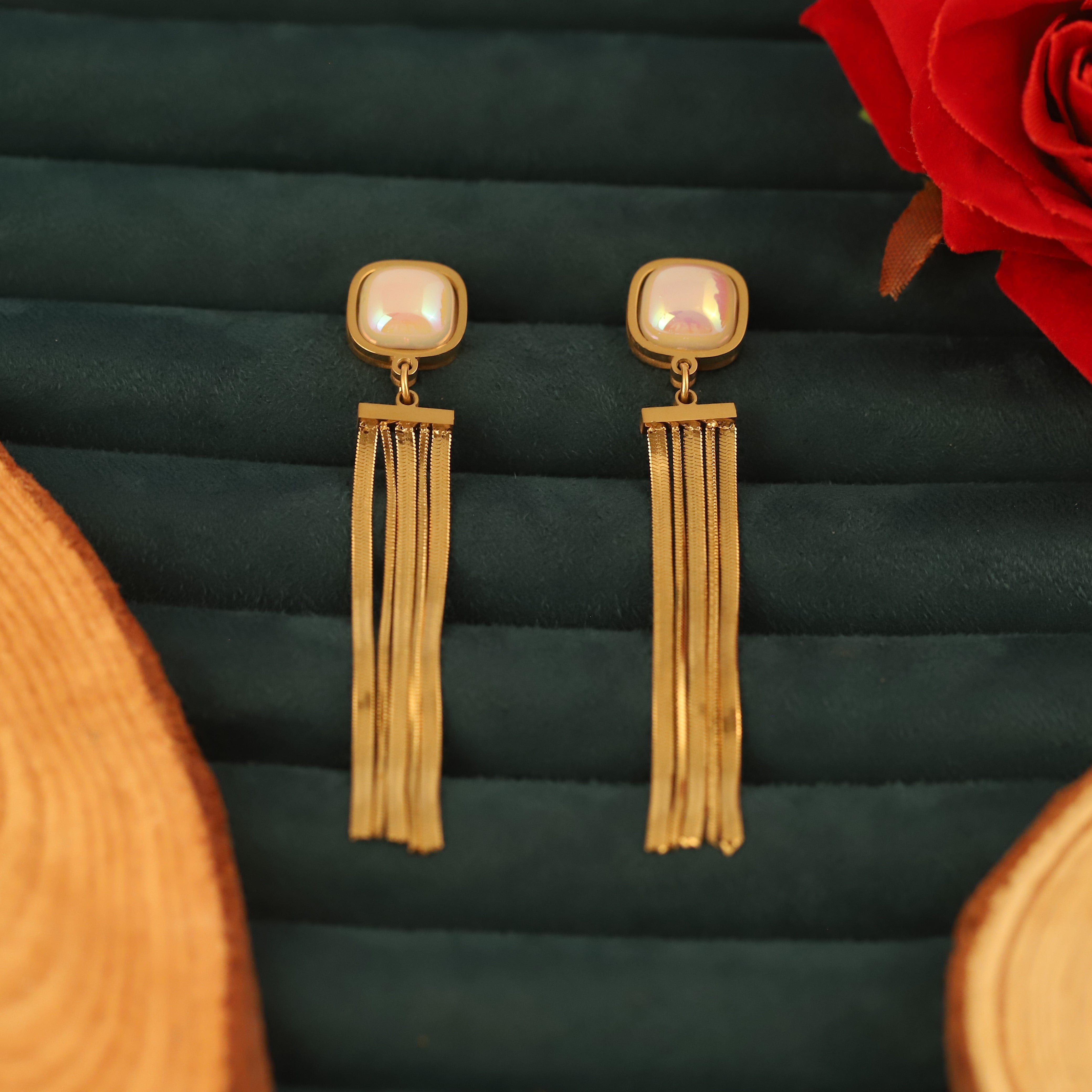 Trendy Drops Earrings – Gold Plated, Anti-Tarnish, Waterproof, Everyday Minimalist Jewelry (GOLD)
