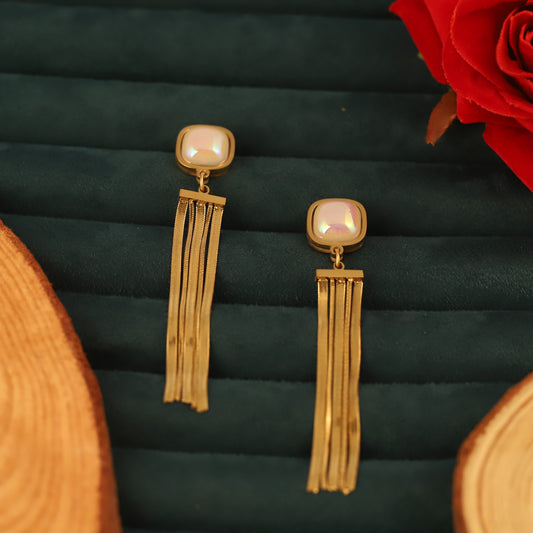 Trendy Drops Earrings – Gold Plated, Anti-Tarnish, Waterproof, Everyday Minimalist Jewelry (GOLD)
