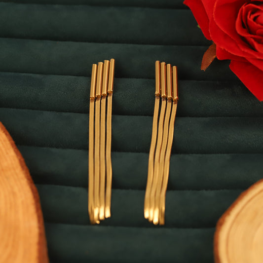 Trendy Drops Earrings – Gold Plated, Anti-Tarnish, Waterproof, Everyday Minimalist Jewelry (GOLD)