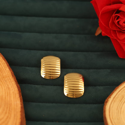 Trendy Stud Earrings – Gold Plated, Anti-Tarnish, Waterproof, Everyday Minimalist Jewelry (GOLD)