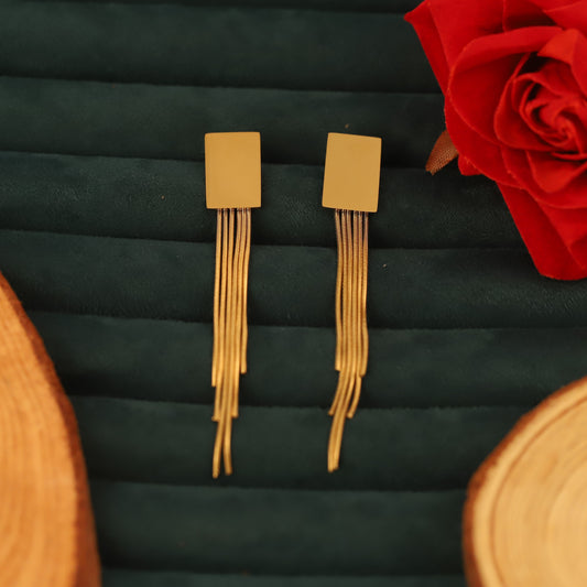 Trendy Drops Earrings – Gold Plated, Anti-Tarnish, Waterproof, Everyday Minimalist Jewelry (GOLD)