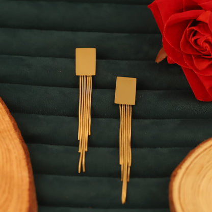 Trendy Drops Earrings – Gold Plated, Anti-Tarnish, Waterproof, Everyday Minimalist Jewelry (GOLD)